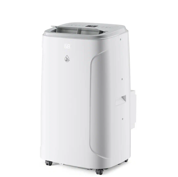 9200 BTU (DOE) Portable Air Conditioner Cools 550 sq. ft. with Dehumidifier, Heater and Remote in White, 90¡ã Swing Air