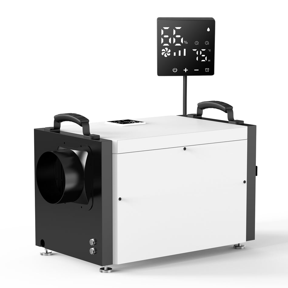 150 pt. 6,000 sq. ft. Bucketless Commercial Dehumidifier in White for Crawl Space, Basement, with Detachable Control