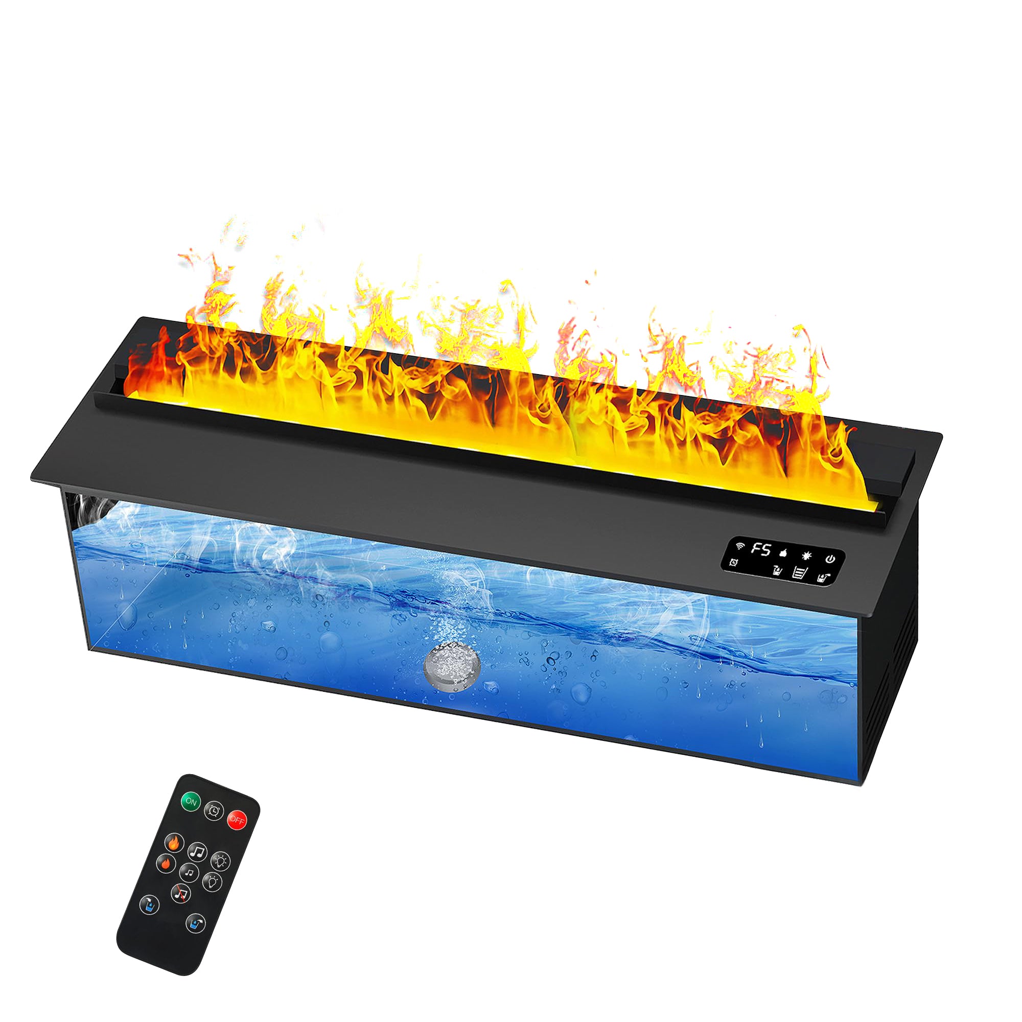 46 in. Smart Freestanding Electric Fireplace Inserts with APP Control ...