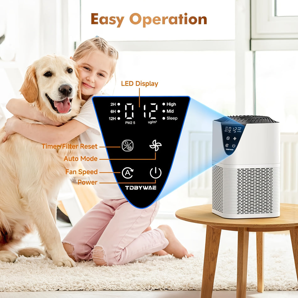 1250 sq.ft. HEPA Personal 3-stage Air Purifier in White, 12H Timer, 3 Speeds, PM2.5 Monitor,Filter Reminder,Aromatherapy