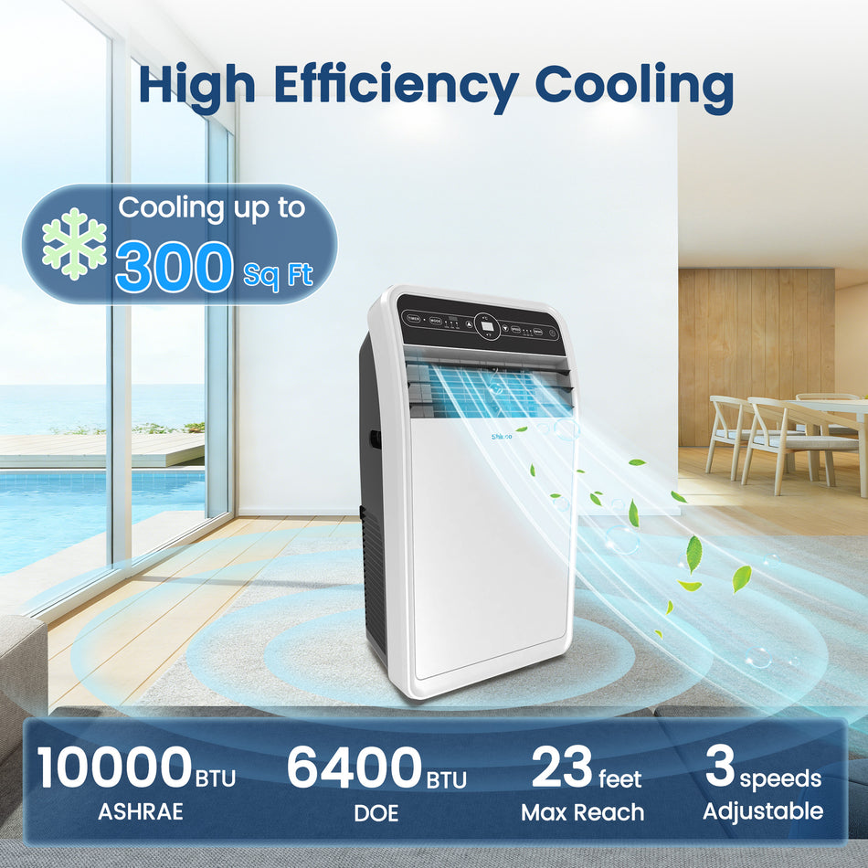 6400 BTU DOE Portable Air Conditioner Cools 300 sq.ft.
