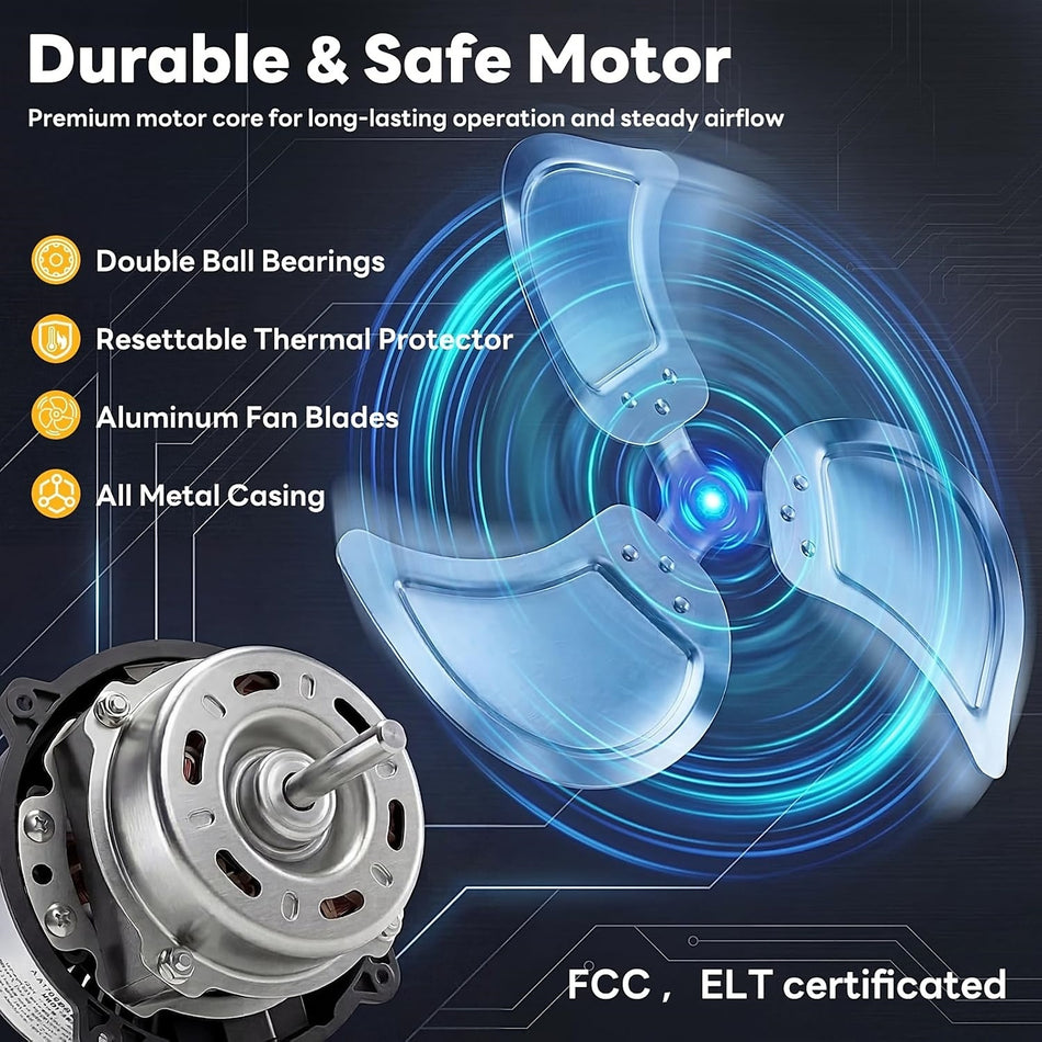 20 Inch 3-Speed 3400 CFM Metal Wall Mount Fan with Vertical & Horizontal Adjustable Tilt