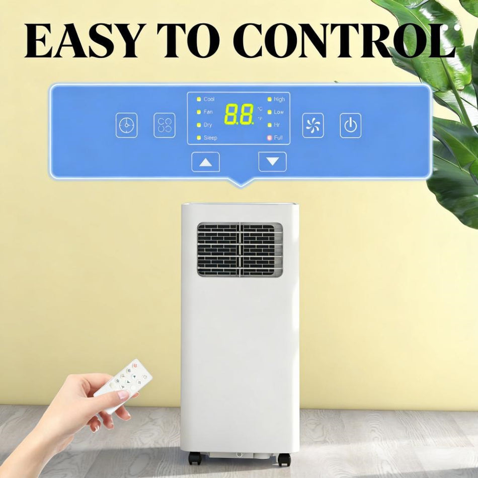 8000 BTU 3-in-1 Portable Air Conditioner in White, with 345 Sq. Ft. Coverage, Sleep Mode, Remote Control, 24H Timer