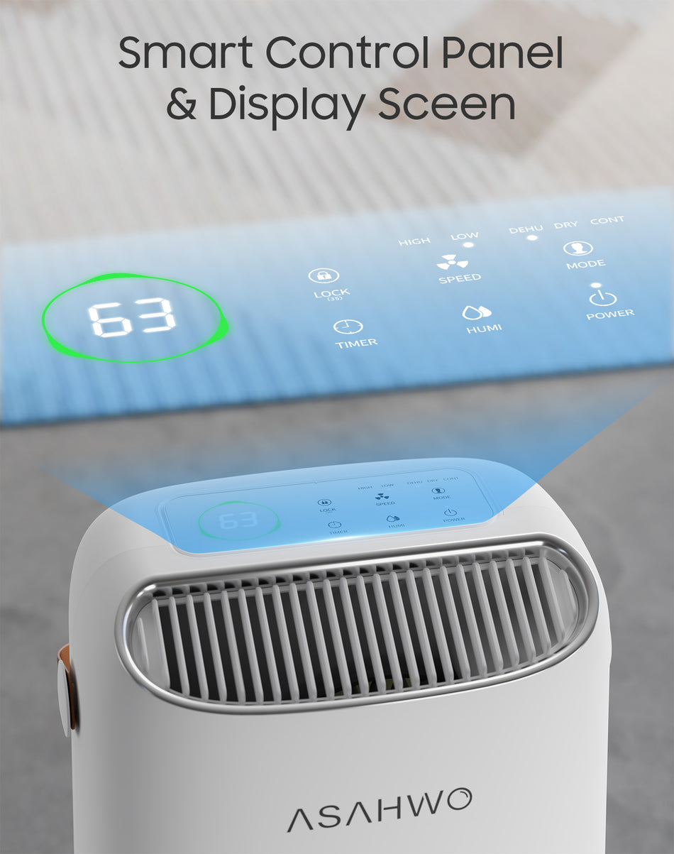 45 Pint 4,500 sq. ft. Powerful Compressor Dehumidifier for Basement with Smart Control Panel, 3 Modes, Continuous Drainage Hose & Child Lock