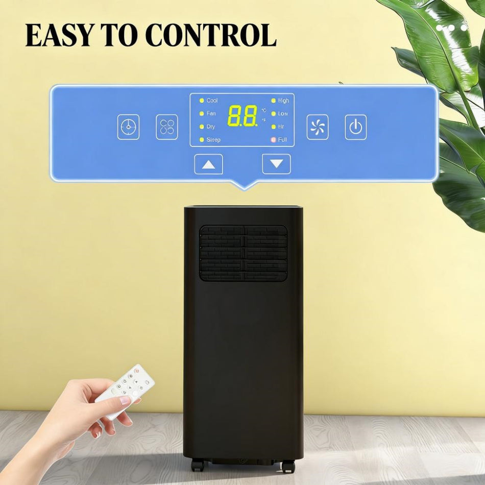 8000 BTU 3-in-1 Portable Air Conditioner, with 345 Sq. Ft. Coverage, Sleep Mode, Remote Control, 24H Timer, Window Kit