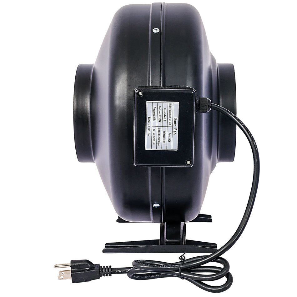 6 in. 1 Fan speeds Floor Fan in Black with Air Circulation Vent Blower for Hydroponics, Basements, and Kitchens