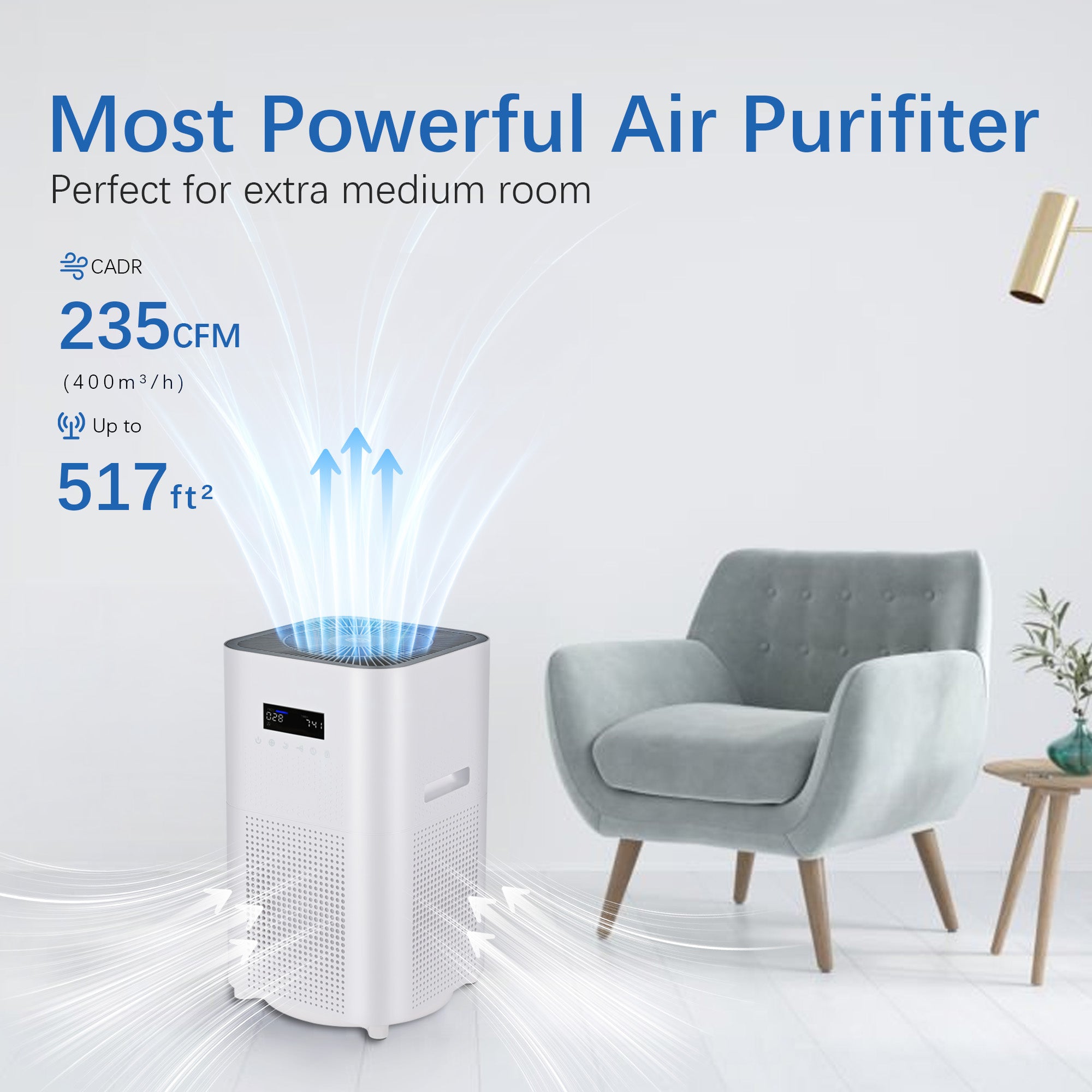 3000 sq. ft. H13 HEPA True Personal Console Air Purifier with