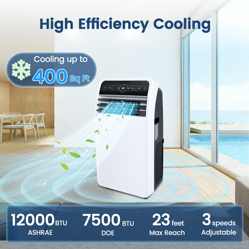 7,500 BTU DOE Portable Air Conditioner Cools 400 sq.ft.