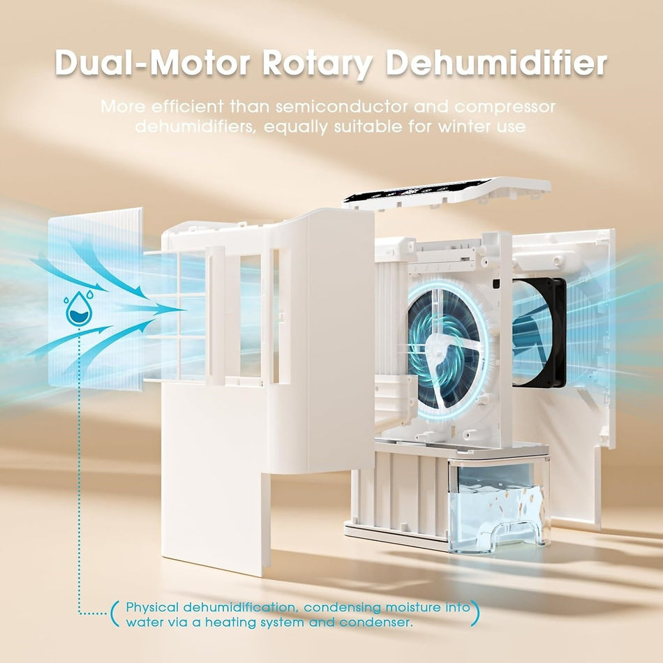 Dehumidifiers for Home, 2000 Sq.Ft Small Dehumidifier with 3.3ft Drain Hose, 2.5L Tank, Timer Sleep Mode, Portable Dehumidifier for Basement, Bedroom, Bathroom (Sweet White)