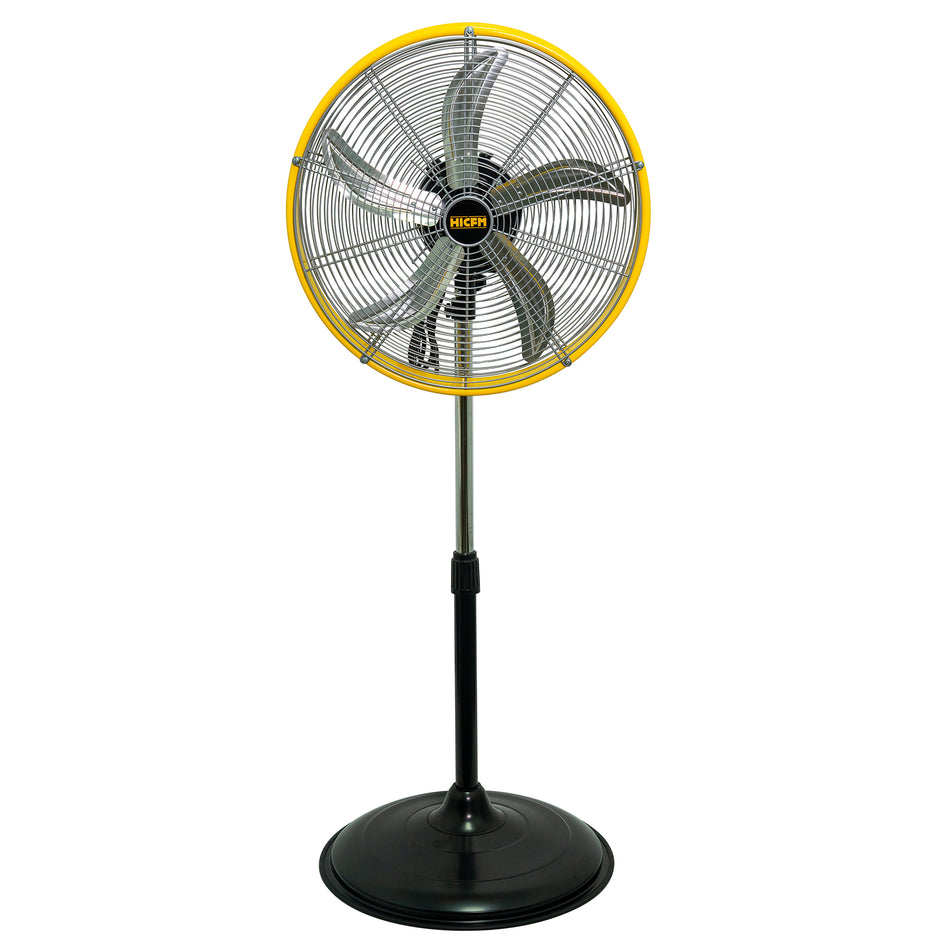 20 in. 3 Speeds High Velocity Pedestal Oscillating Fan in Yellow with Powerful 1/5 HP Motor