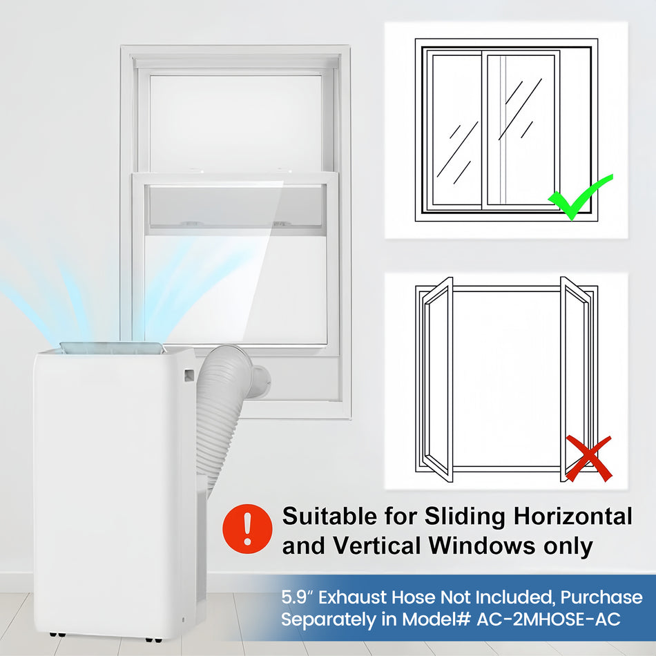 Window Slide Kit Plate for Exhuast Hose of 5.9 in. Adjustable Portable Air Conditioner Window Vent Kit