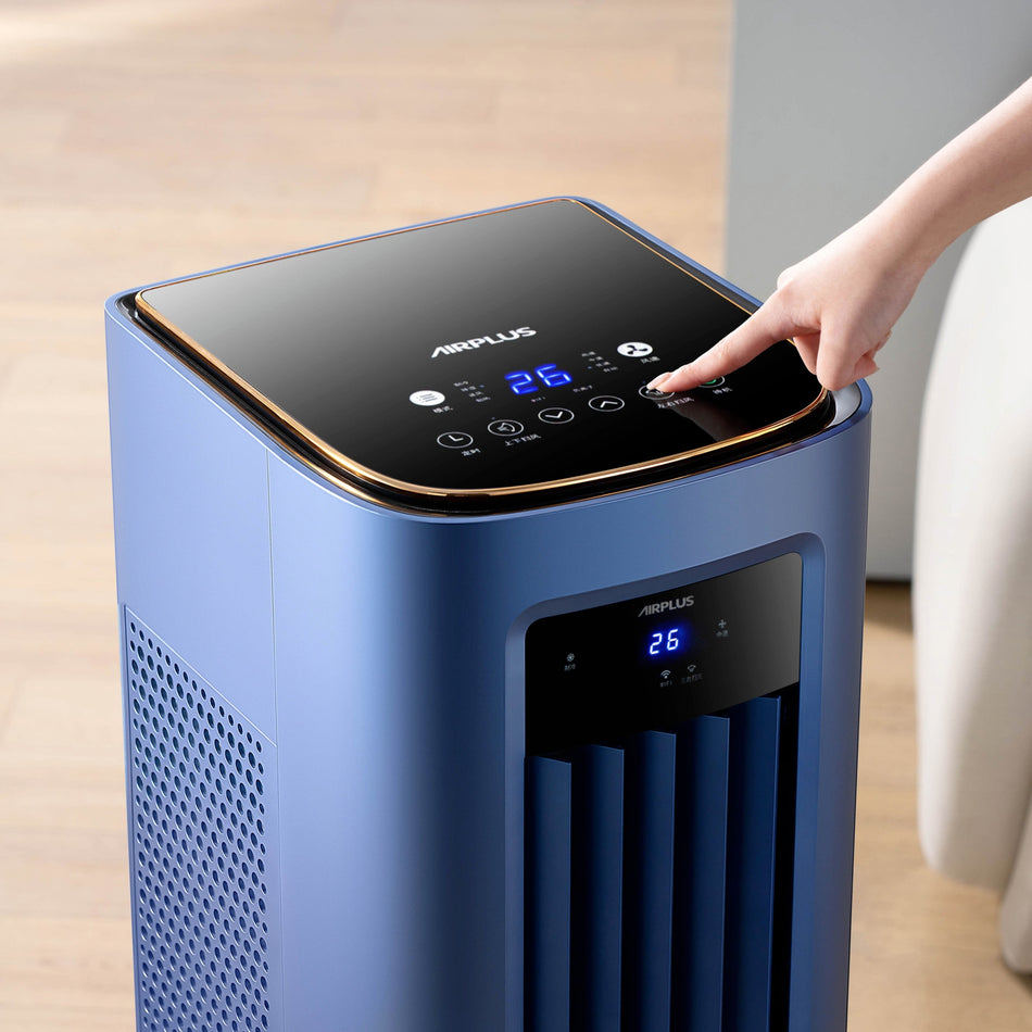 7,800 BTU (DOE) 7,00 Sq. Ft. Portable Air Conditioner Cools and 1100W Heater with Remote in Blue, Over Heat Protection