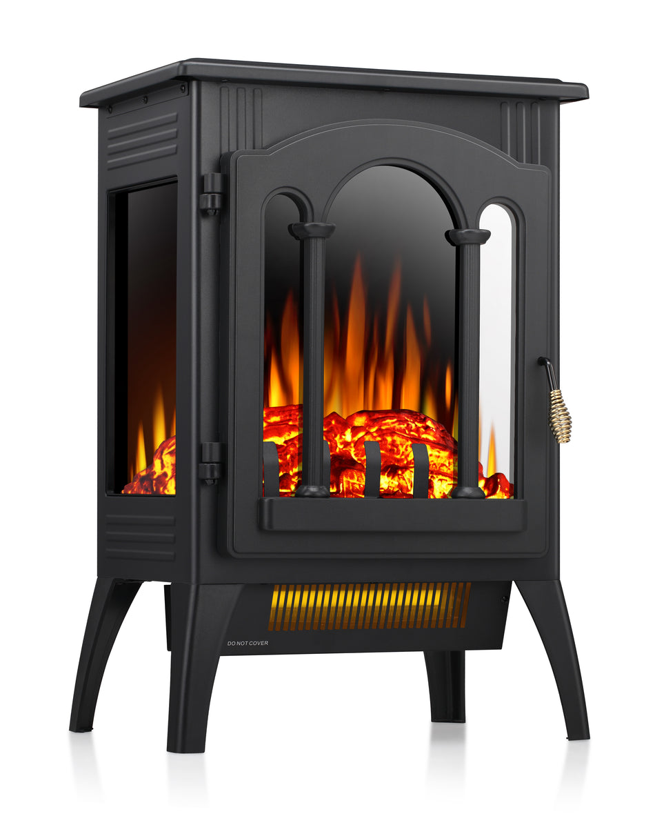 16.54-in W 5100-BTU Black Metal Infrared Quartz Electric Stove