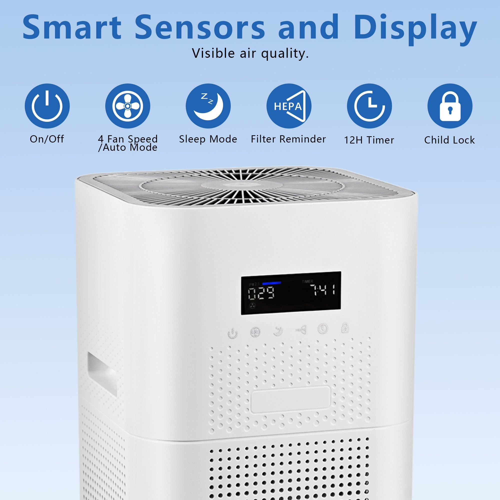 3000 sq. ft. H13 HEPA True Personal Console Air Purifier with