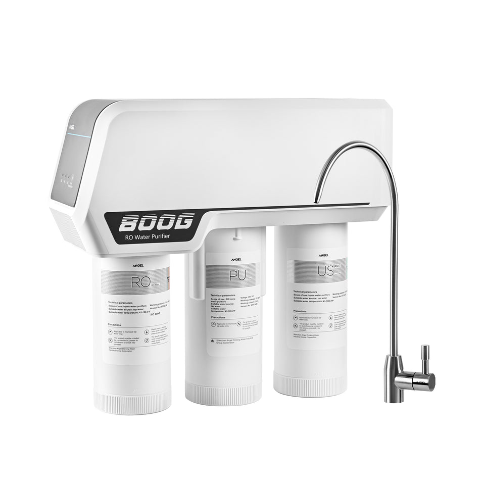 4-Stage 800 GPD Tankless Under-Sink Reverse Osmosis Water Filtration System, Reduces Particulates, Chloramine, Chlorine