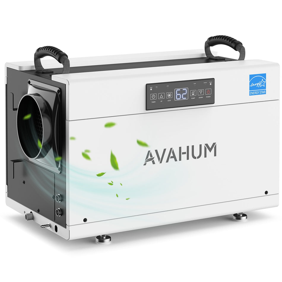 155 pt. 6000 sq. ft. Commercial Dehumidifier in. White with Energy Star, Auto Defrost, and 24H Timer
