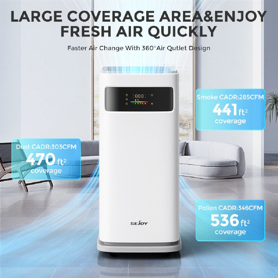 536 sq. ft. HEPA Filter Personal Air Purifier, with 4-level Speed, WIFI, Sleep mode, 12H Timer, Aroma box