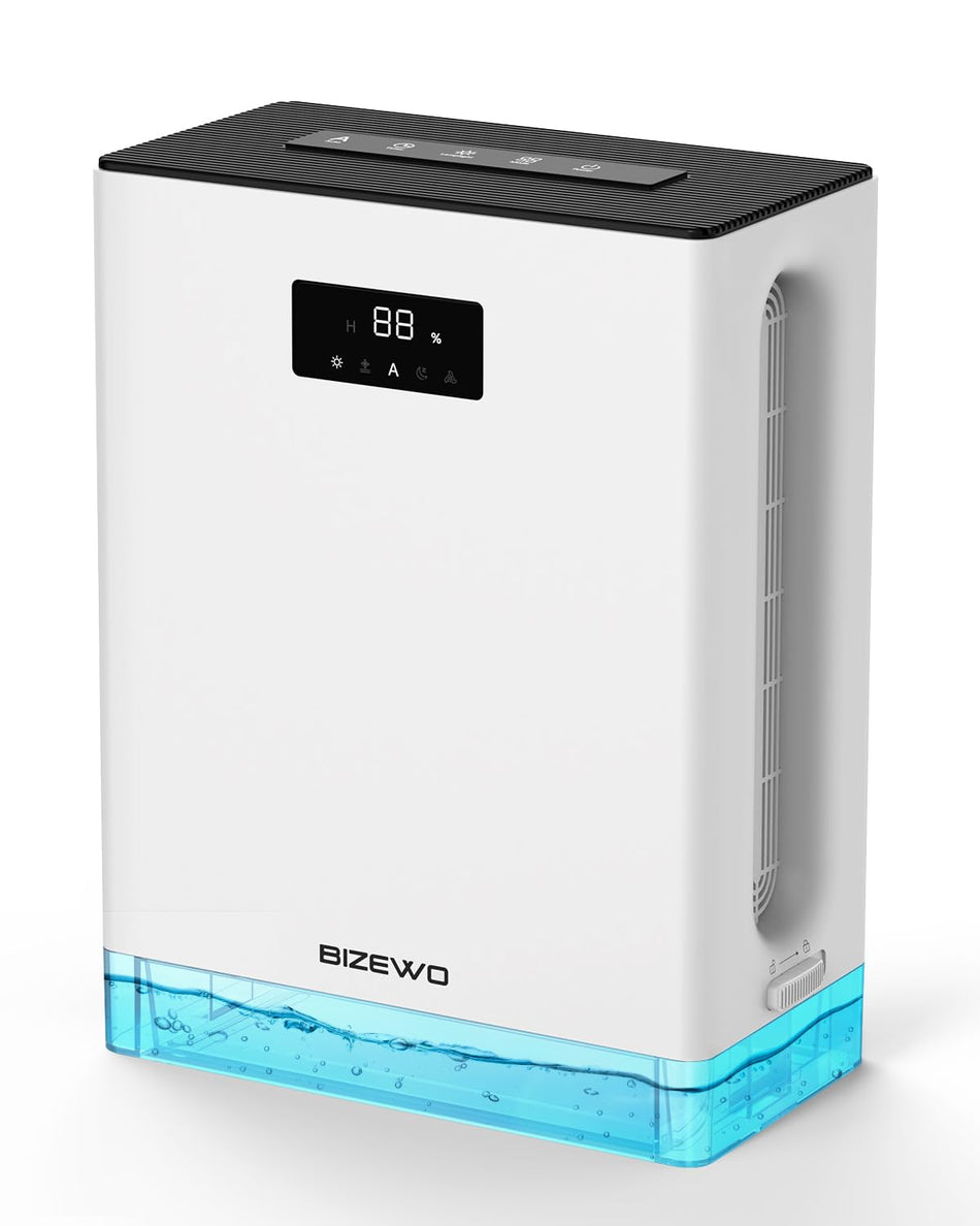 1.58 pt. 950 sq. ft. with Bucket Dehumidifier in. White with 2 Speeds, 7-Color Light, 0-48H Timer, Auto Shut Off
