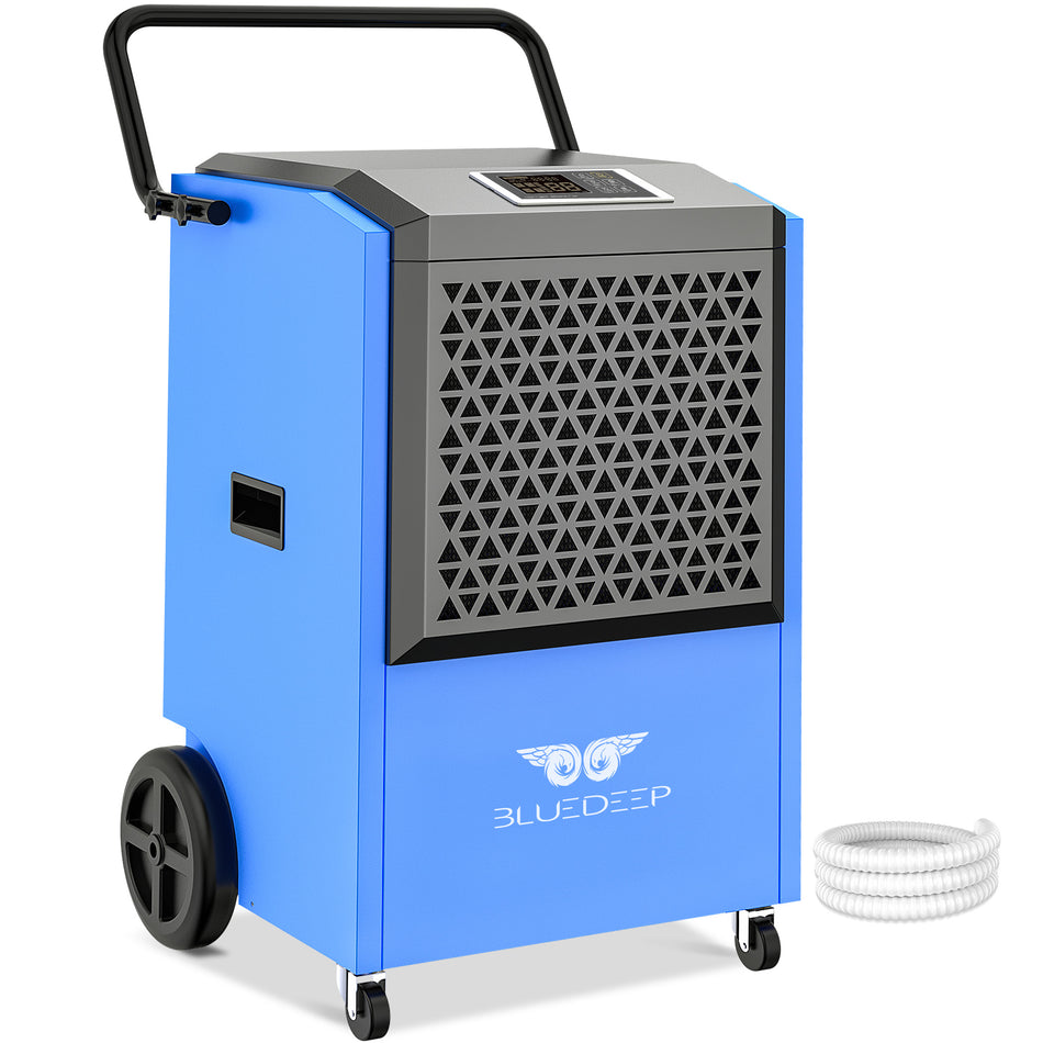 240 pt. 8,500 sq. ft. Commercial Dehumidifier for Basement w/ Pump in Blue, Continuous Run, Timer, Adjustable Humidistat