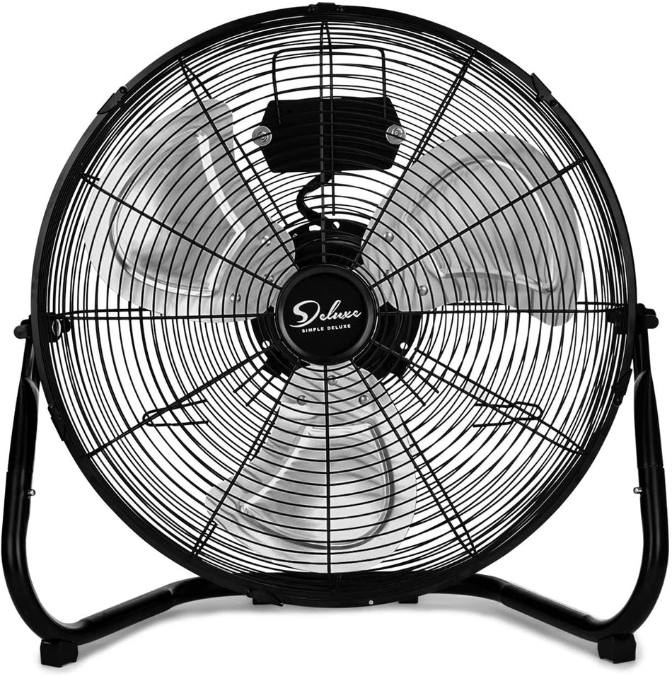 Simple Deluxe 18 in. 3-Speed High Velocity Heavy Duty Metal Industrial Floor Fans Quiet for Home Commercial Use 2-Pack