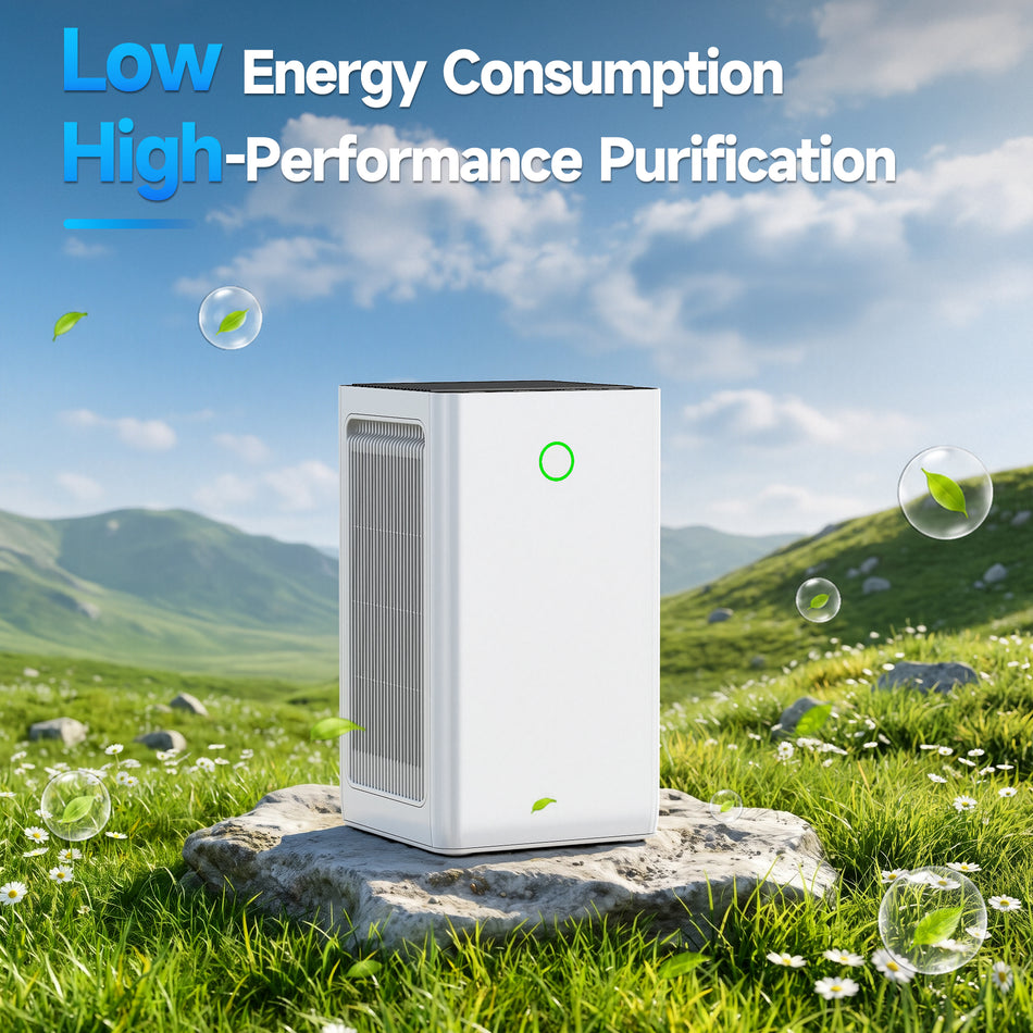 2152 sq. ft. H13 HEPA True Personal Console Air Purifier in Whites, 99.97% Cleaner, 235 CFM, Air Quality Indicator