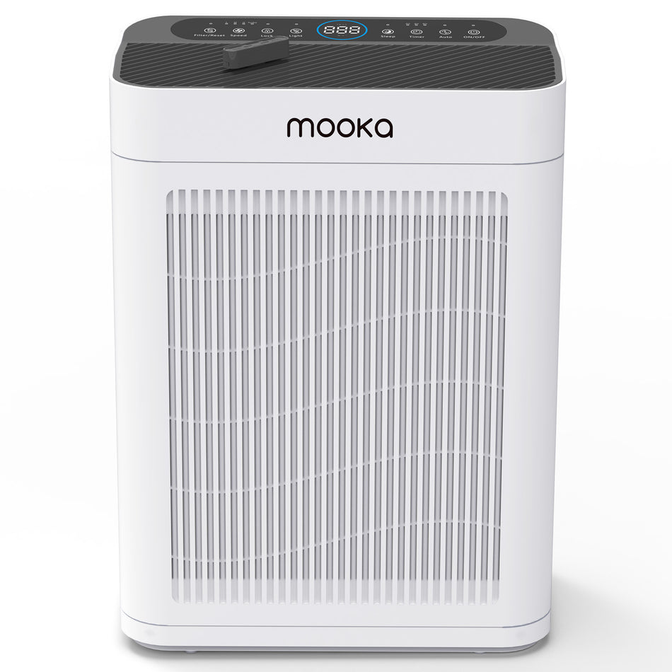 2500 sq. ft. True HEPA H13 Personal Room Air Purifier in White, 99.97% Cleaner, Air Quality Indicator, Energy Saving