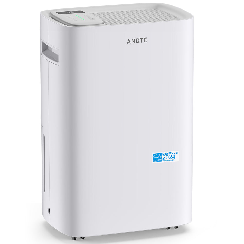 50 pt. 4500 sq. ft. Dehumidifier for Home in White with Bucket, Drain Hose, Continuous Run, 24 Hr Timer, Energy Star