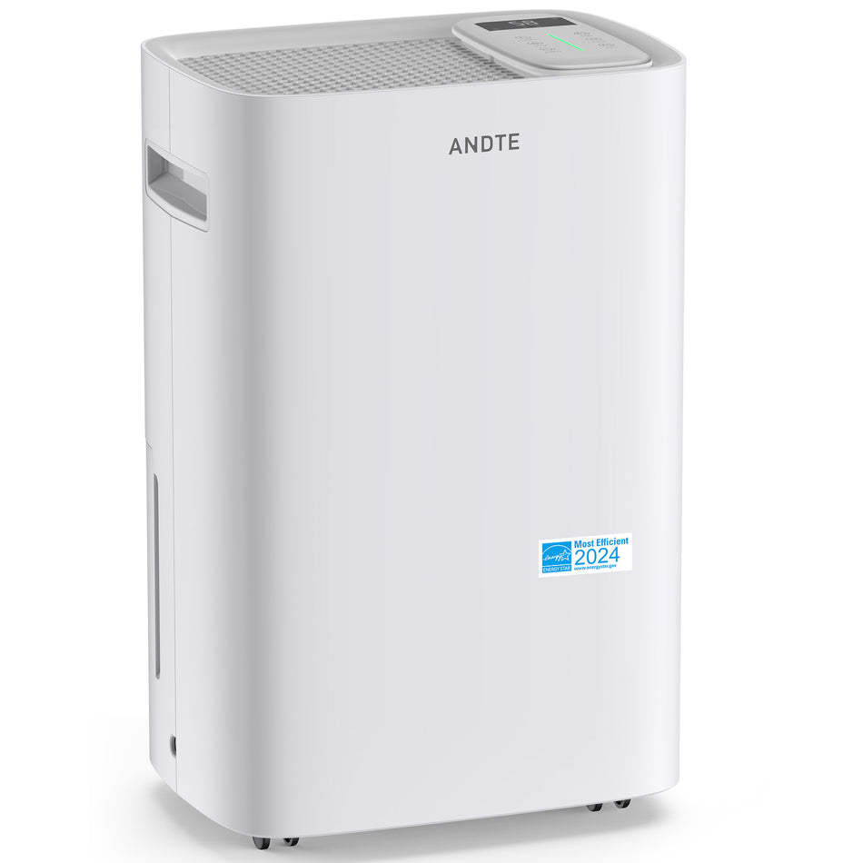 80 pt. 5,500 sq. ft. Dehumidifier for Home, in. White with Bucket, Drain Hose, Continuous Run, 24 Hr Timer, Energy Star