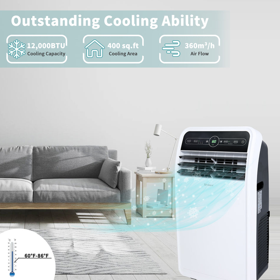 7,800 BTU DOE Portable Air Conditioner Cools 400 sq.ft.