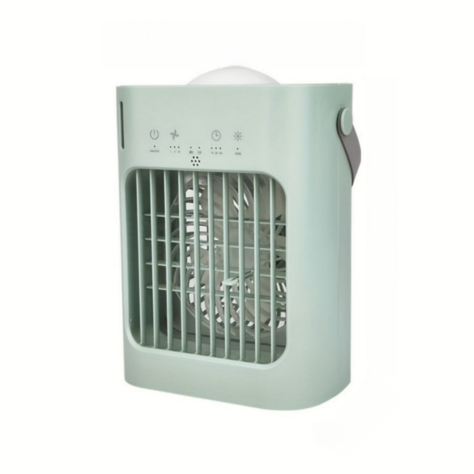 8 in. 3 fan speeds Desk Fan in Green with mist cooling and quiet operation