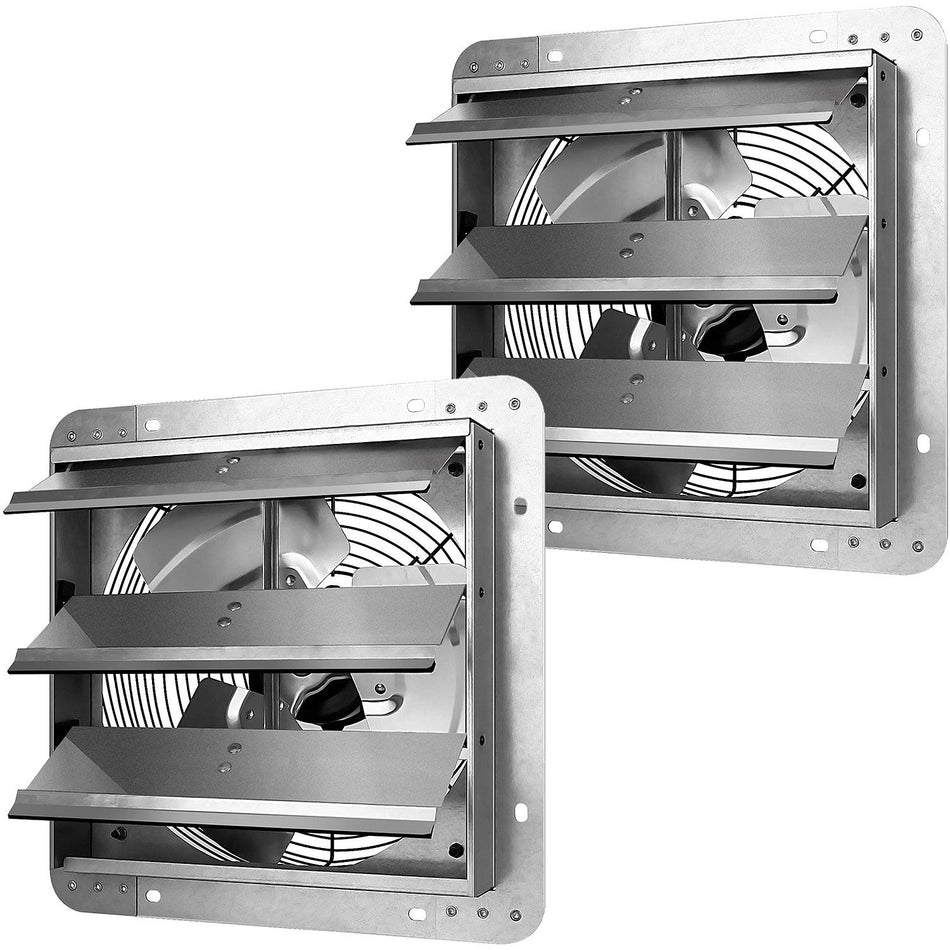 12 in. High Velocity Silver Indoor/Outdoor Wall Mount Fan 2 Pack