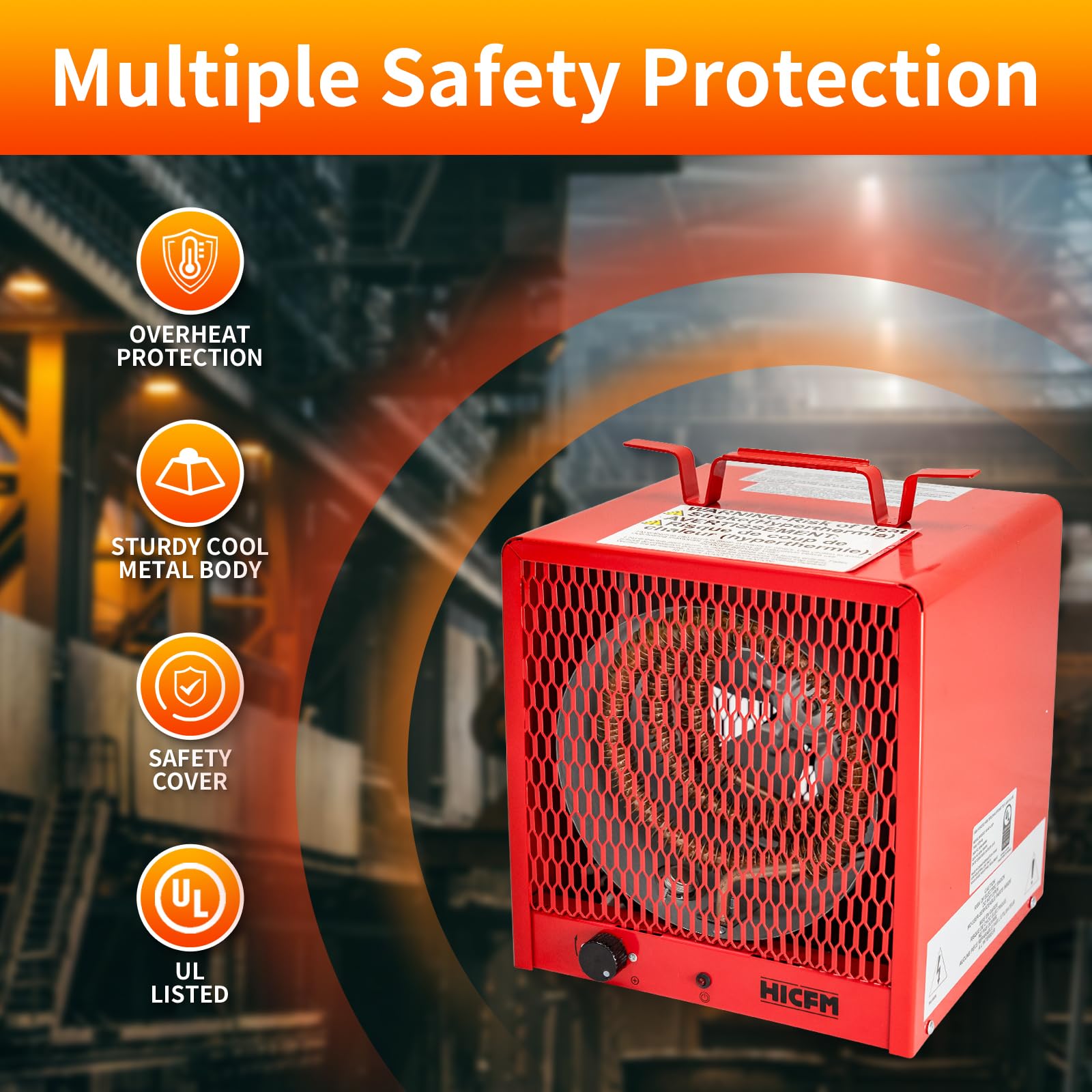 4800-Watt Electric Garage Heater, Micathermic Space Heater with