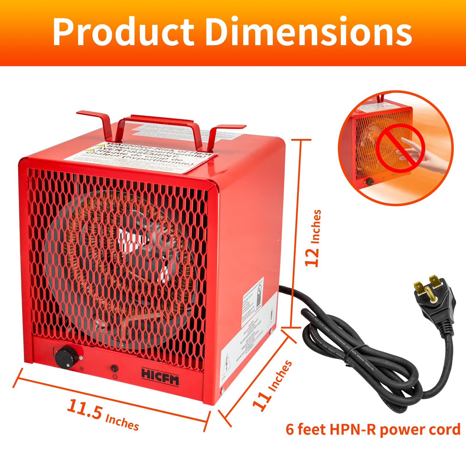 4800-Watt Electric Garage Heater, Micathermic Space Heater with