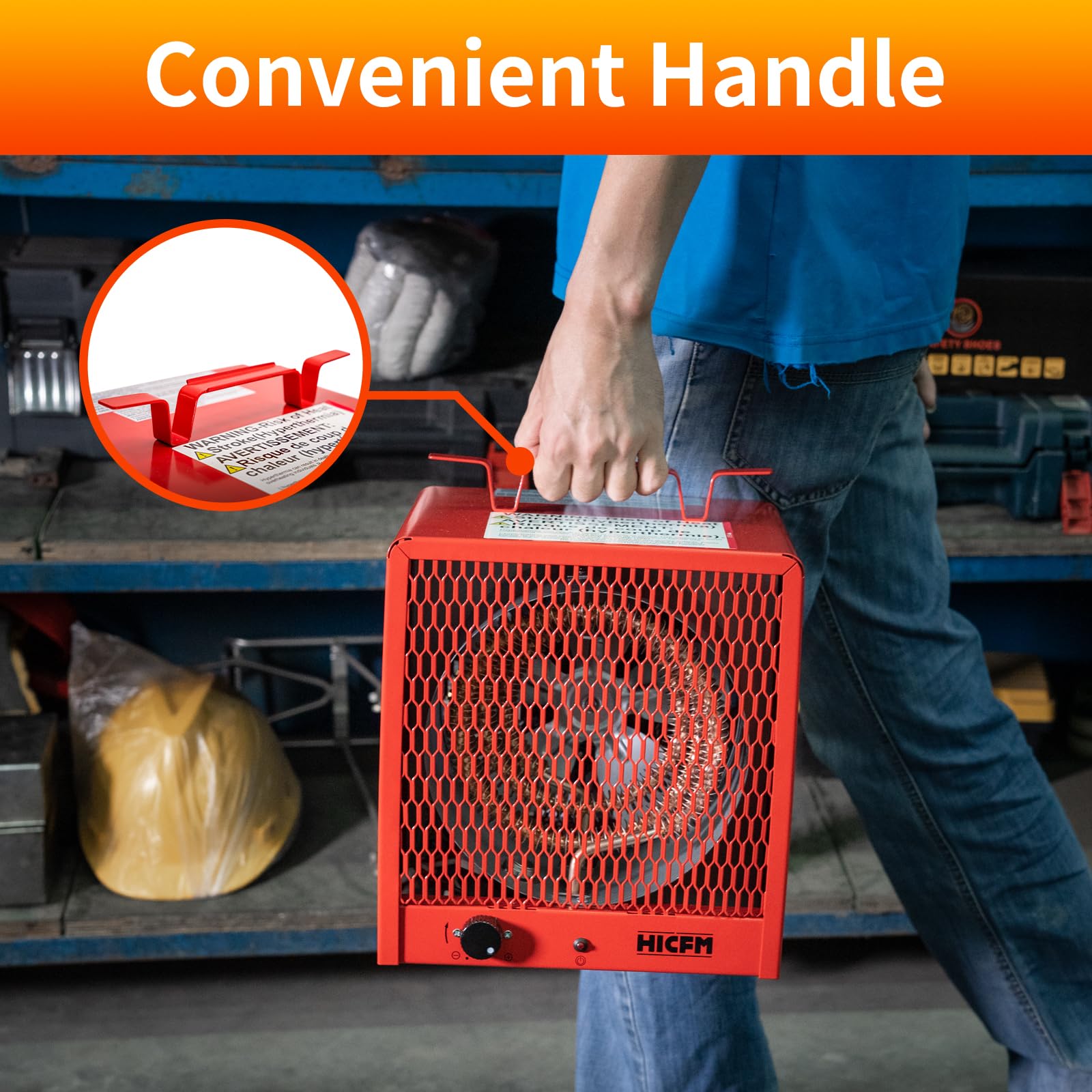 へら用　handy gas heater ワームII RED 現行使用品 4800-Watt Electric Garage Heater, Micathermic Space Heater with
