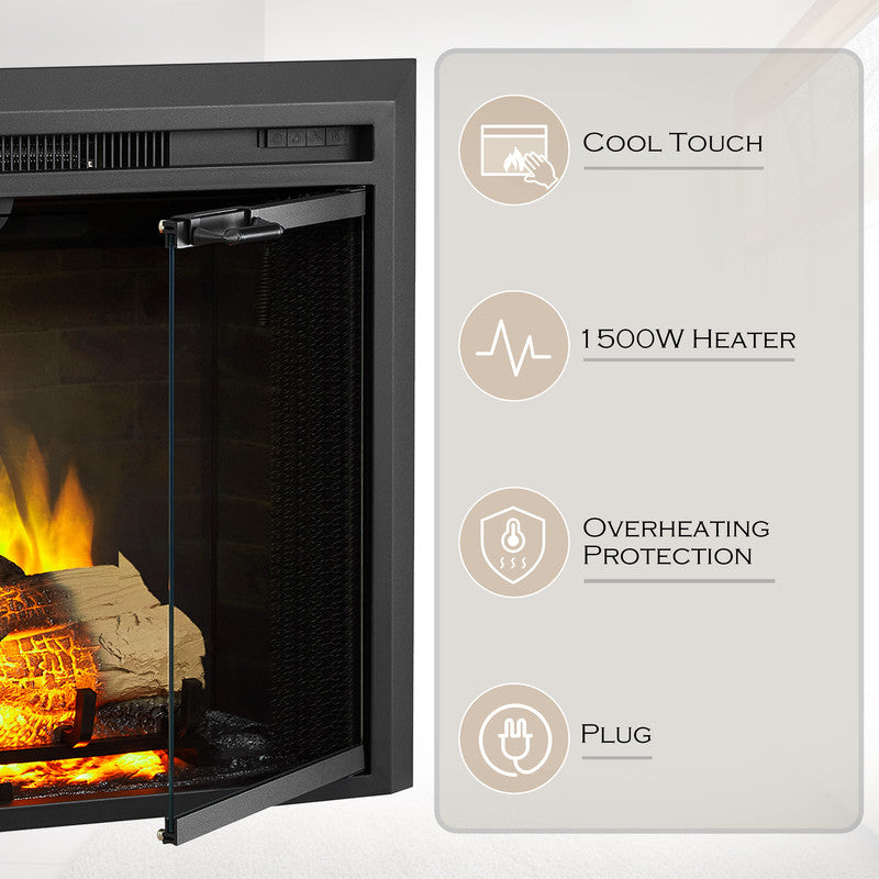 30 in. Electric Fireplace Insert with Remote Control