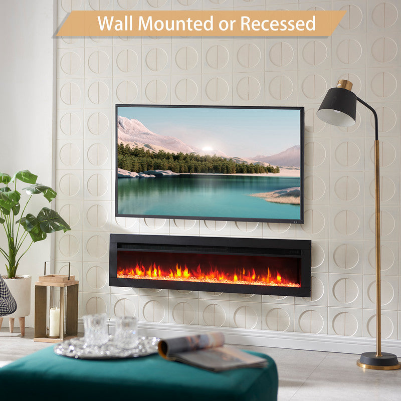 50 in. Freestanding and Wall Mounted Electric Fireplace
