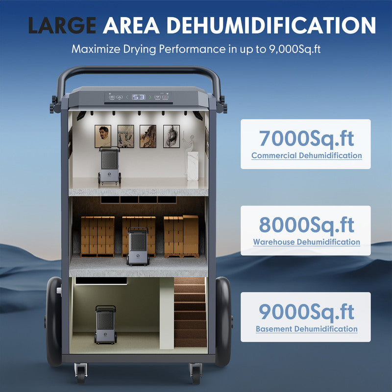 305 pt. 9,000 sq.ft. Commercial and Industrial Dehumidifier
