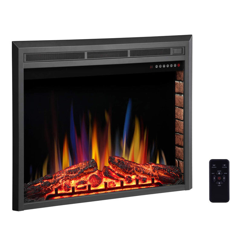 36 in. Ventless Electric Fireplace Insert, Remote Control