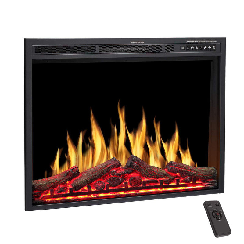 34 in. Ventless Electric Fireplace Insert, Remote Control