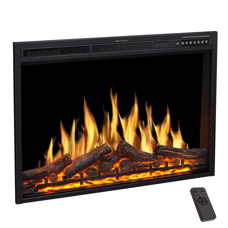 37 in. Ventless Electric Fireplace Insert, Remote Control