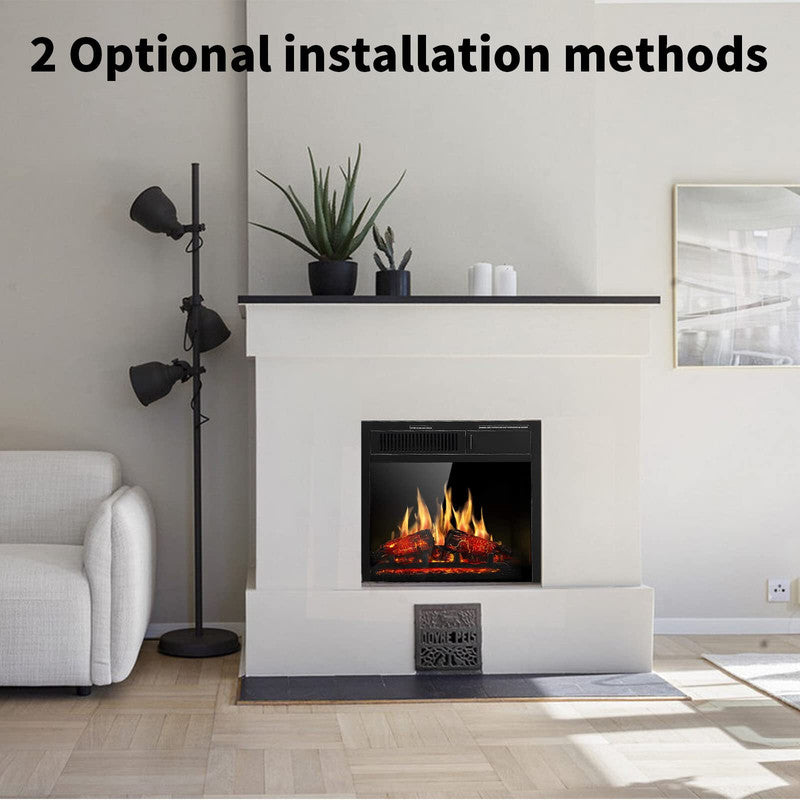 20 in. Ventless Electric Fireplace Insert, Remote Control